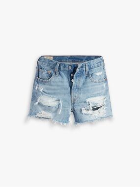NWT Light Blue Distressed Denim Shorts - Women's Casual Cutoff